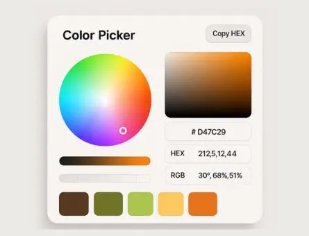 Free online color picker tool to choose and copy hex, RGB, and HSL color codes
